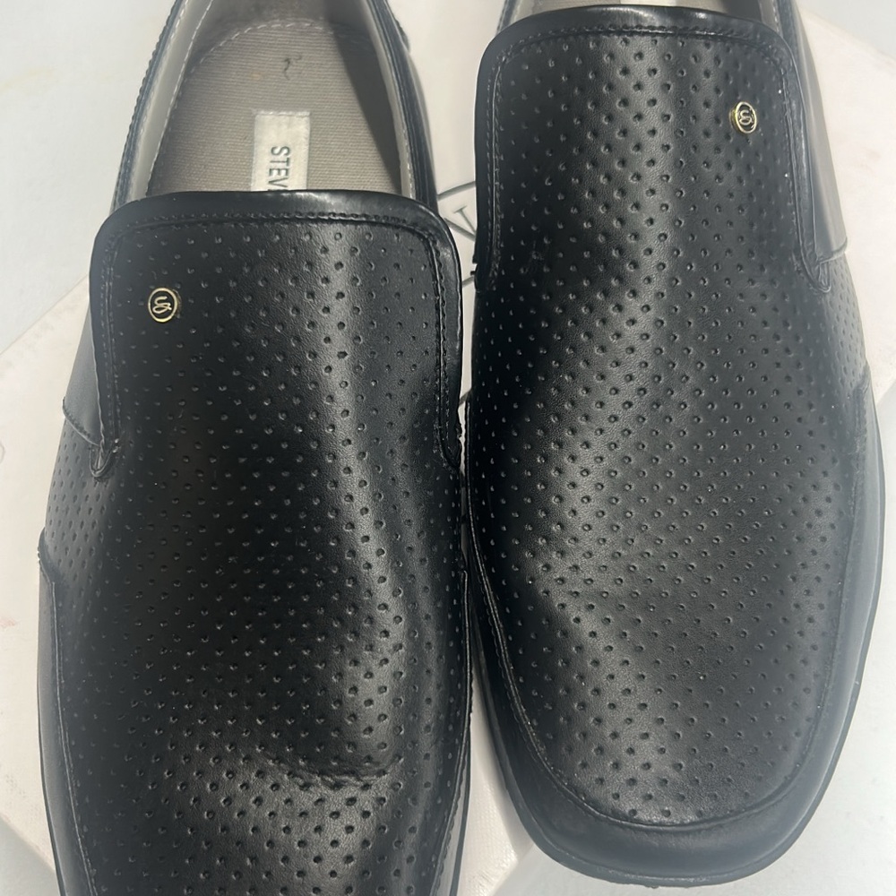 Steve Madden Black Leather Men's Loafers